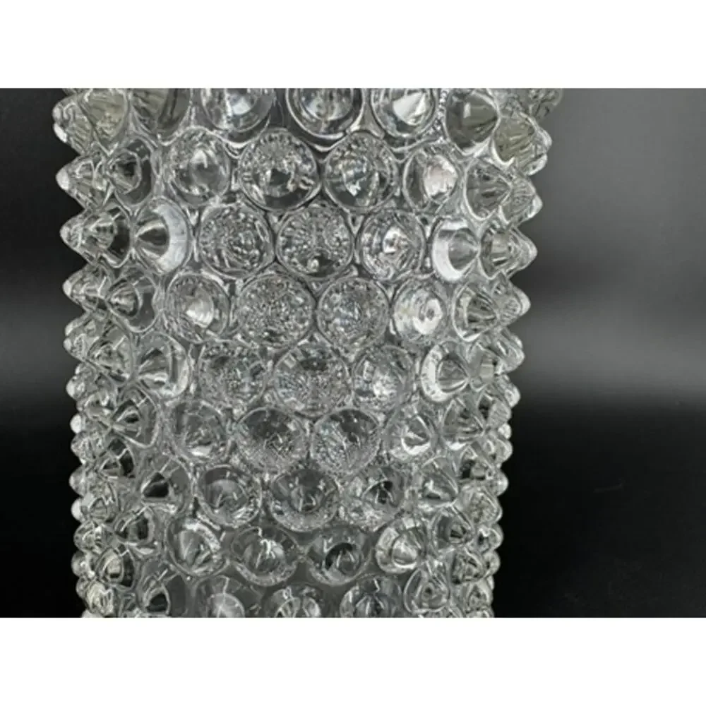 EAPG Hobnail Bullseye Glass Decanter Cruet w/ Original Pinecone Finial Stopper